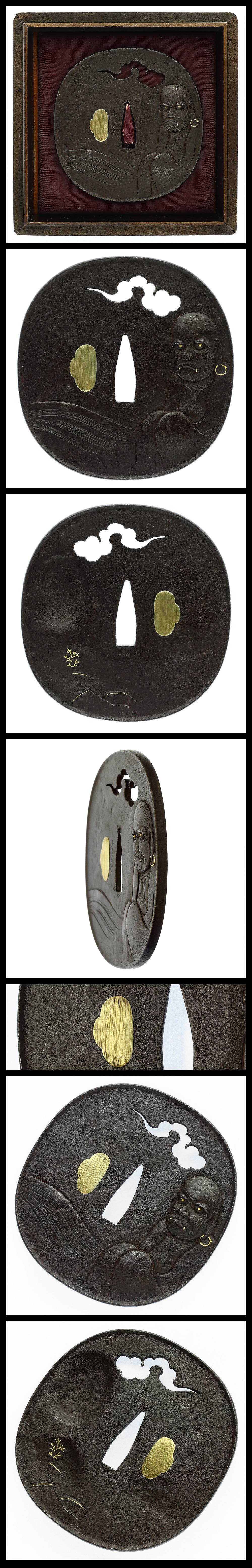 AF23251 鍔: 雲道(特別保存刀装具) – 日本刀販売の葵美術