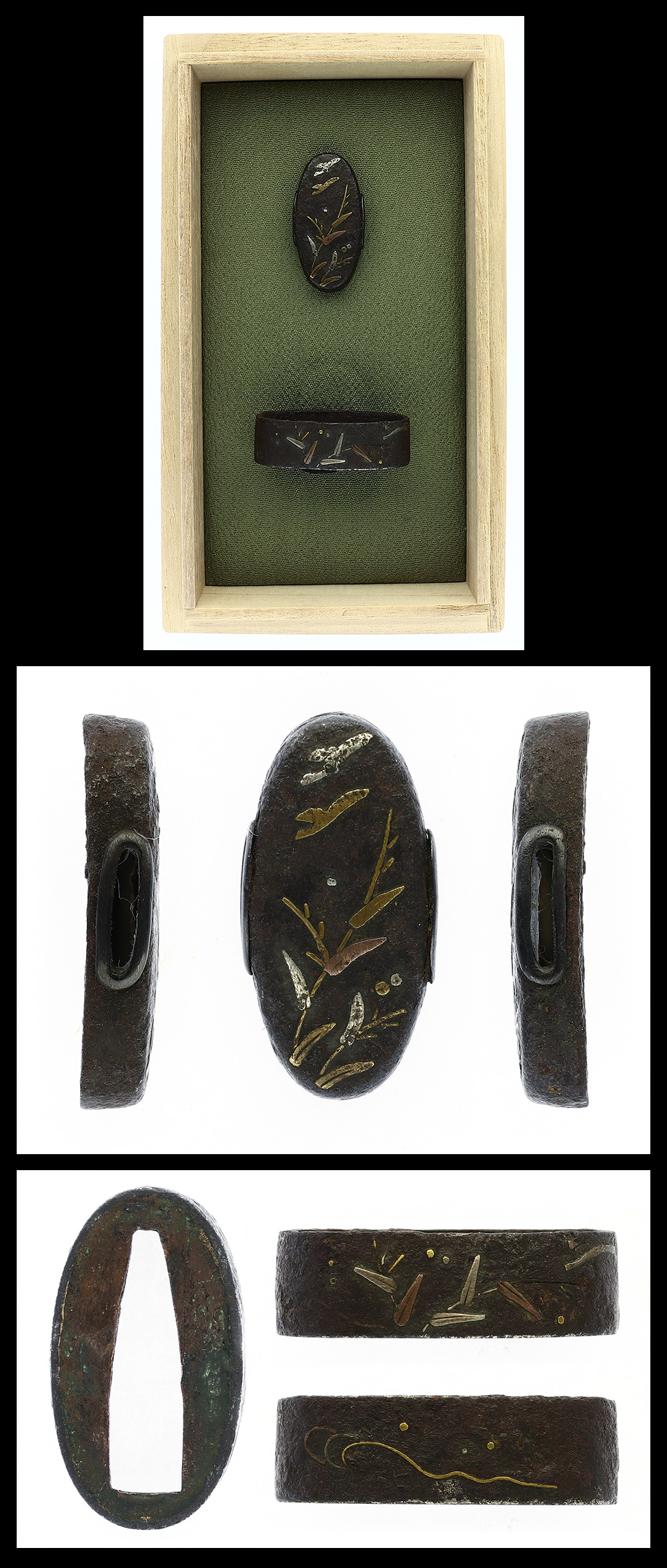 縁頭 花彫図 縁頭：無銘 植物図 | 日本刀販売の葵美術