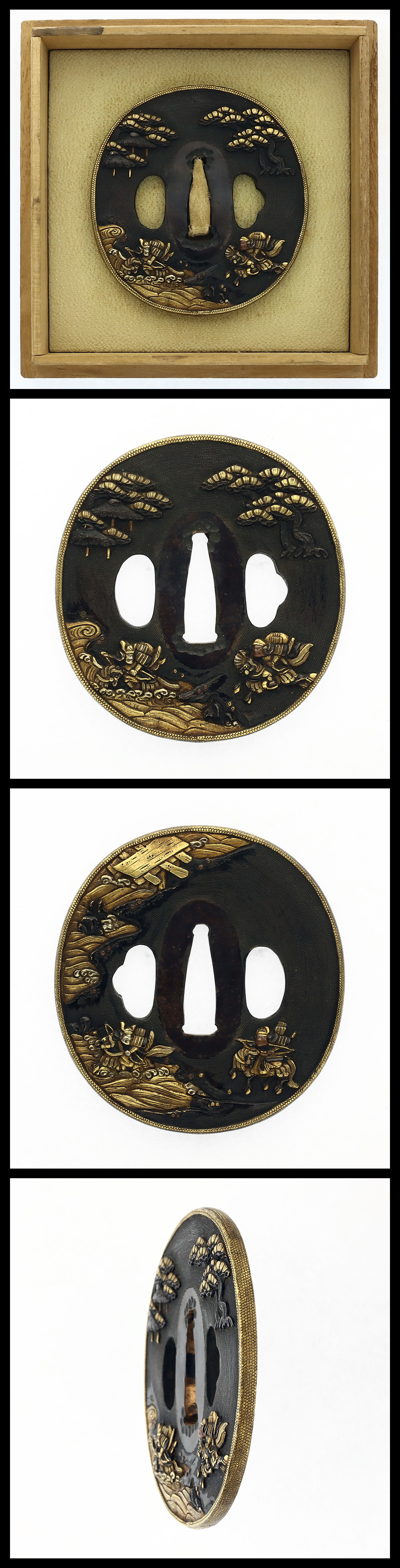 waracuda様 Tsuba:Unsigned：Warrior - Japanese Sword Shop Aoi-Art