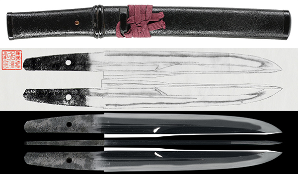 ミニ短刀　本物の刀剣と刀剣保存手入道具セット