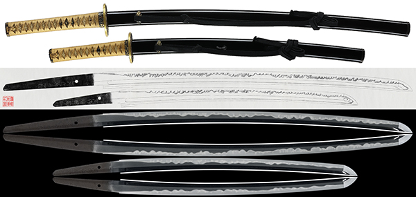 最終価格　古美術　日本刀脇差の刀装具四点まとめて　不揃い　鞘　鍔切羽など　時代物